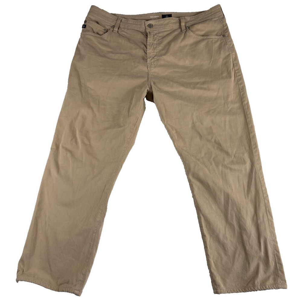 AG Adriano Goldschmiedโ The Everett Slim Straight Pants Mens 40x32 (39x27) Beige